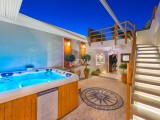 Lindos Shore Summer House courtyard with jacuzzi