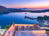 Lindos Shore Summer House view of harbour at night