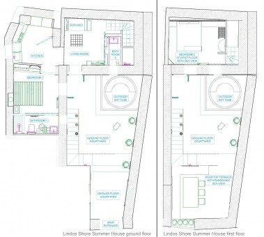 Lindos Shore Summer House layout drawing of ground floor