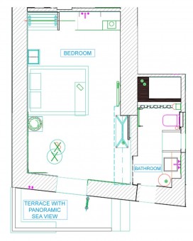 Lindos Shore Superior Studio layout drawing